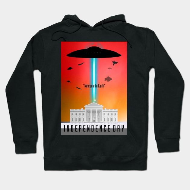 Independence day minimal poster art Hoodie by retromegahero